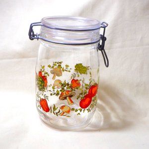 VINTAGE ~ 1 L  ~ SPICE of LIFE  ~ Glass CANISTER / Jar / WIre Bailhock Closure